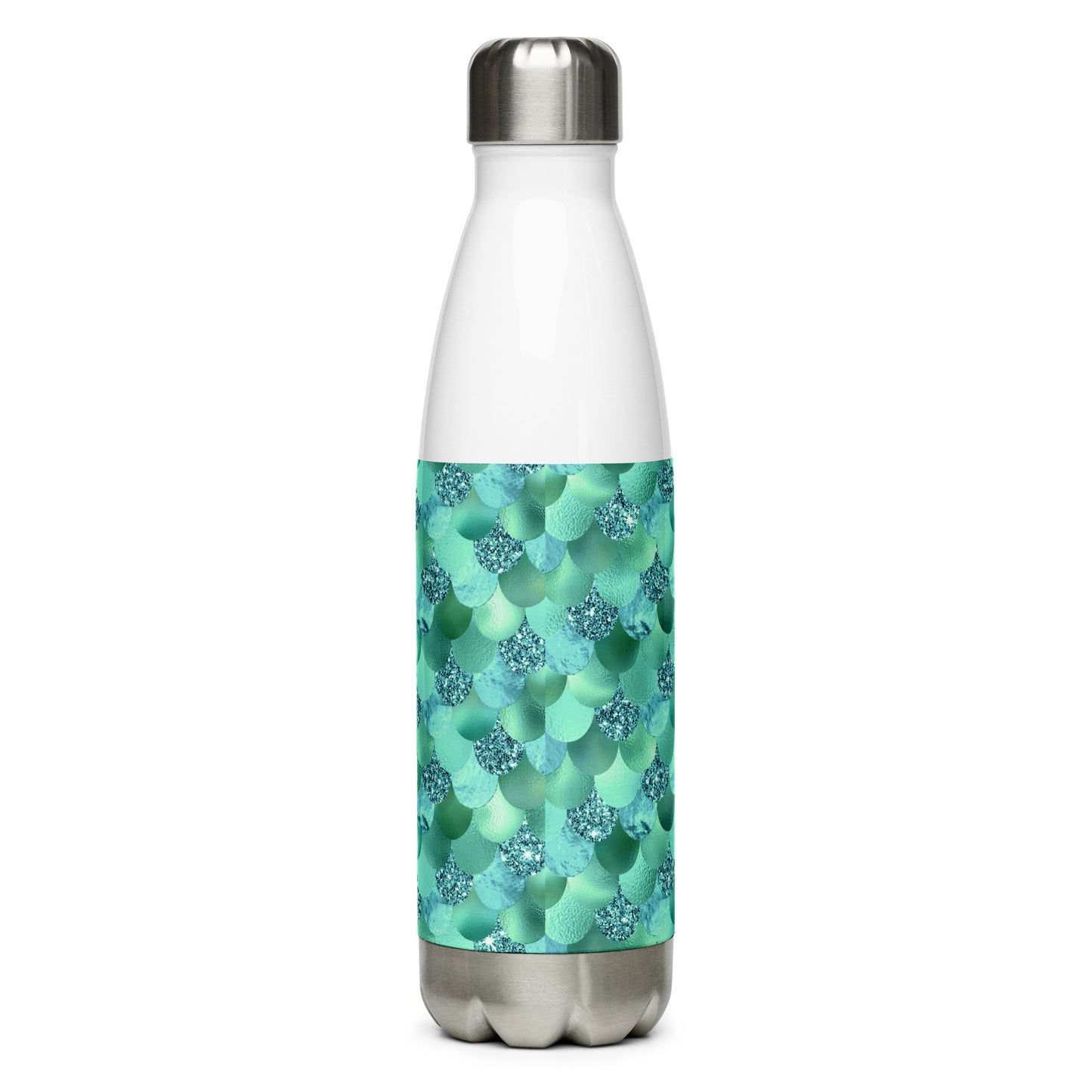 Mermaid Metallic Green Stainless Steel Water Bottle