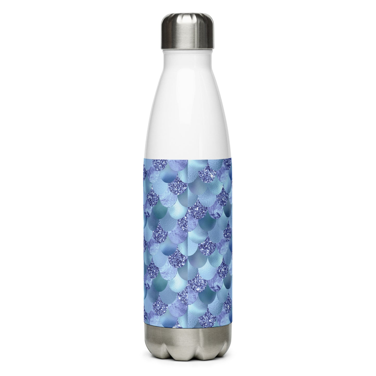 Mermaid Blue Scales Stainless Steel Water Bottle