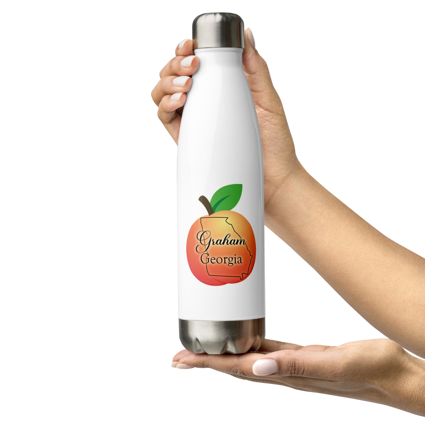 Graham Georgia State Outline Peach Stainless Steel Water Bottle 17 oz (500 ml)