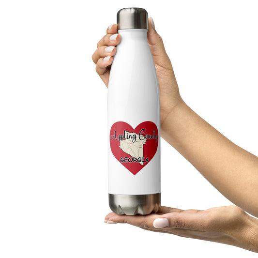 Appling County Georgia on Large Heart Stainless Steel Water Bottle 17 oz (500 ml)