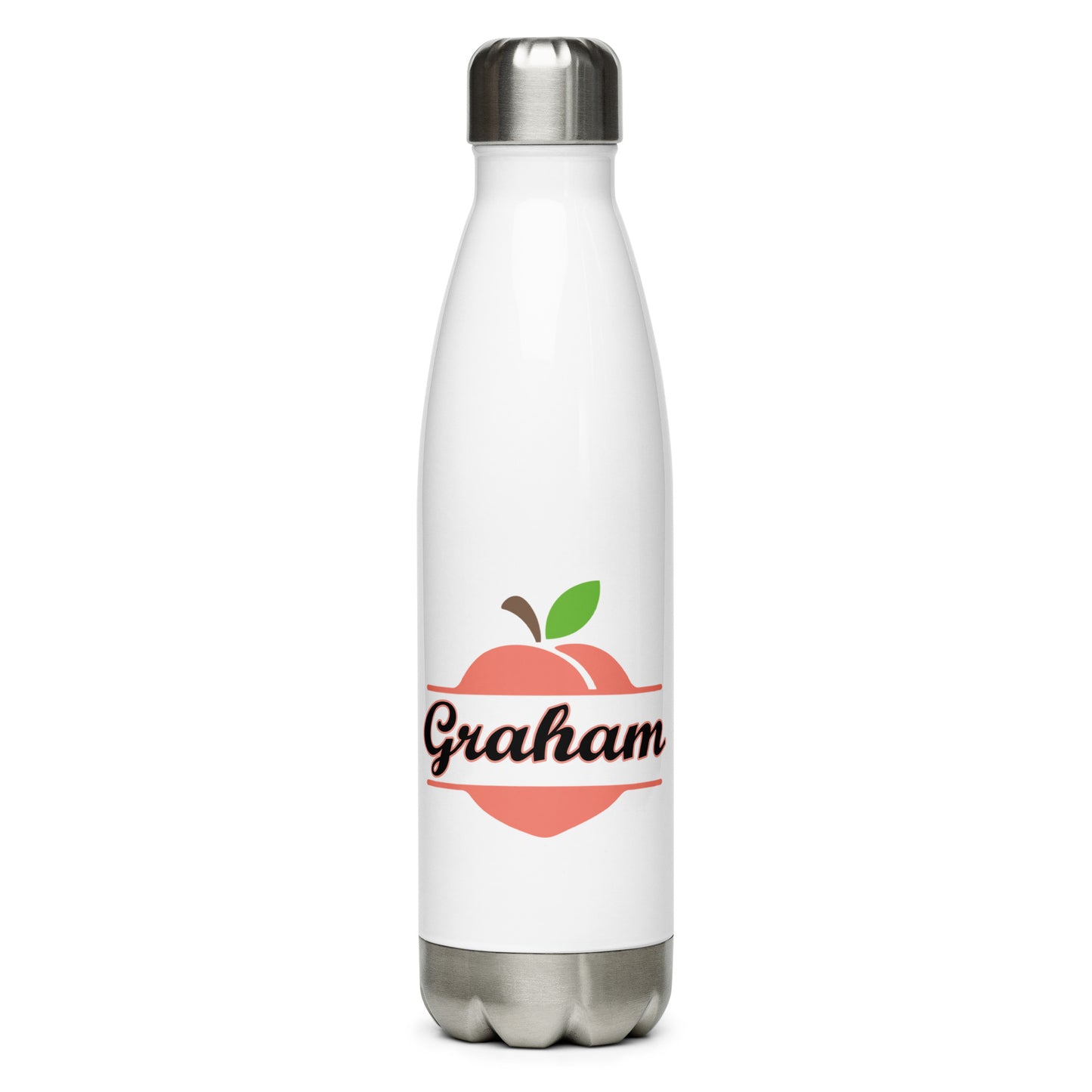 Graham Georgia Town Name on Peach Stainless Steel Water Bottle 17 oz (500 ml)