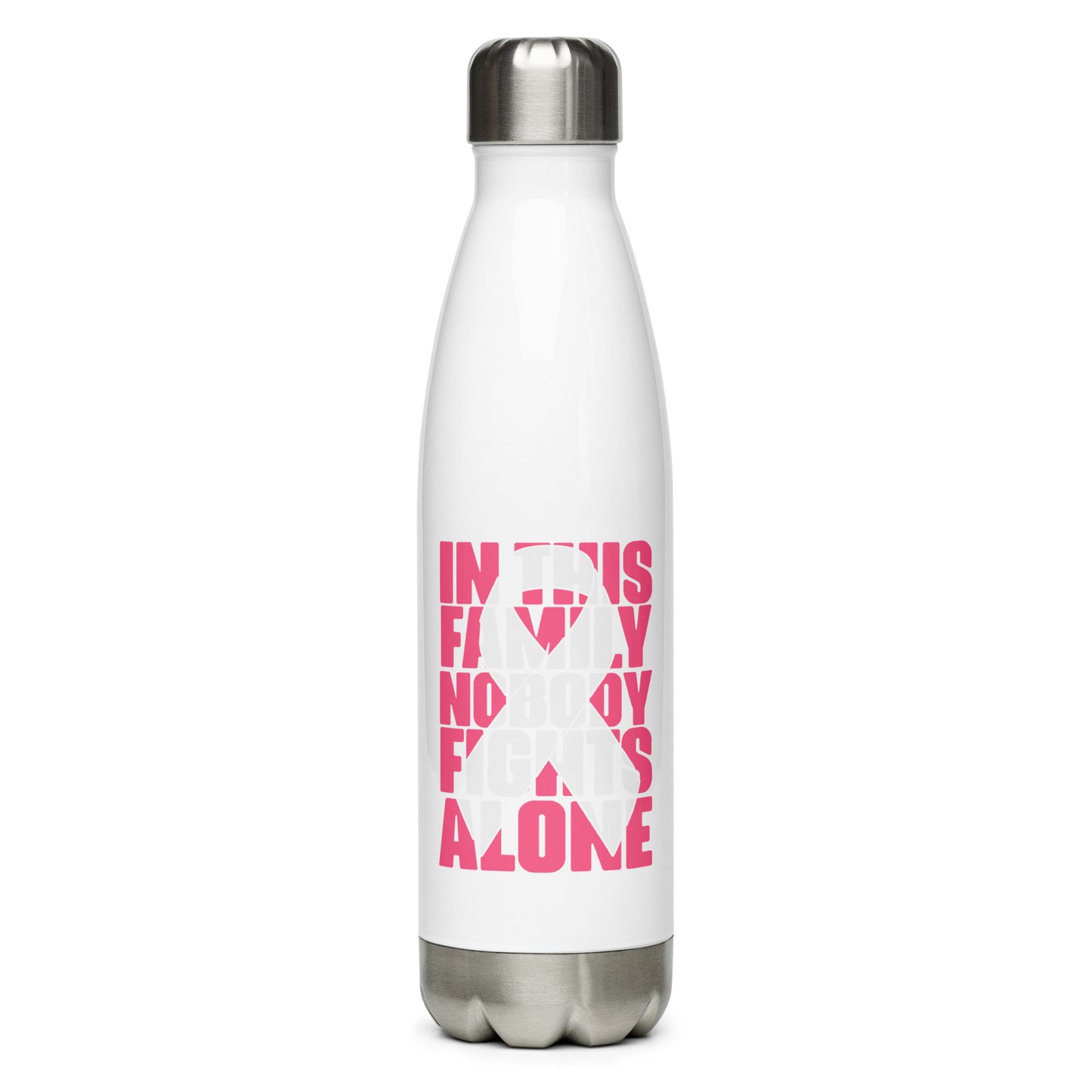 In This Family Nobody Fights Alone Stainless Steel Water Bottle