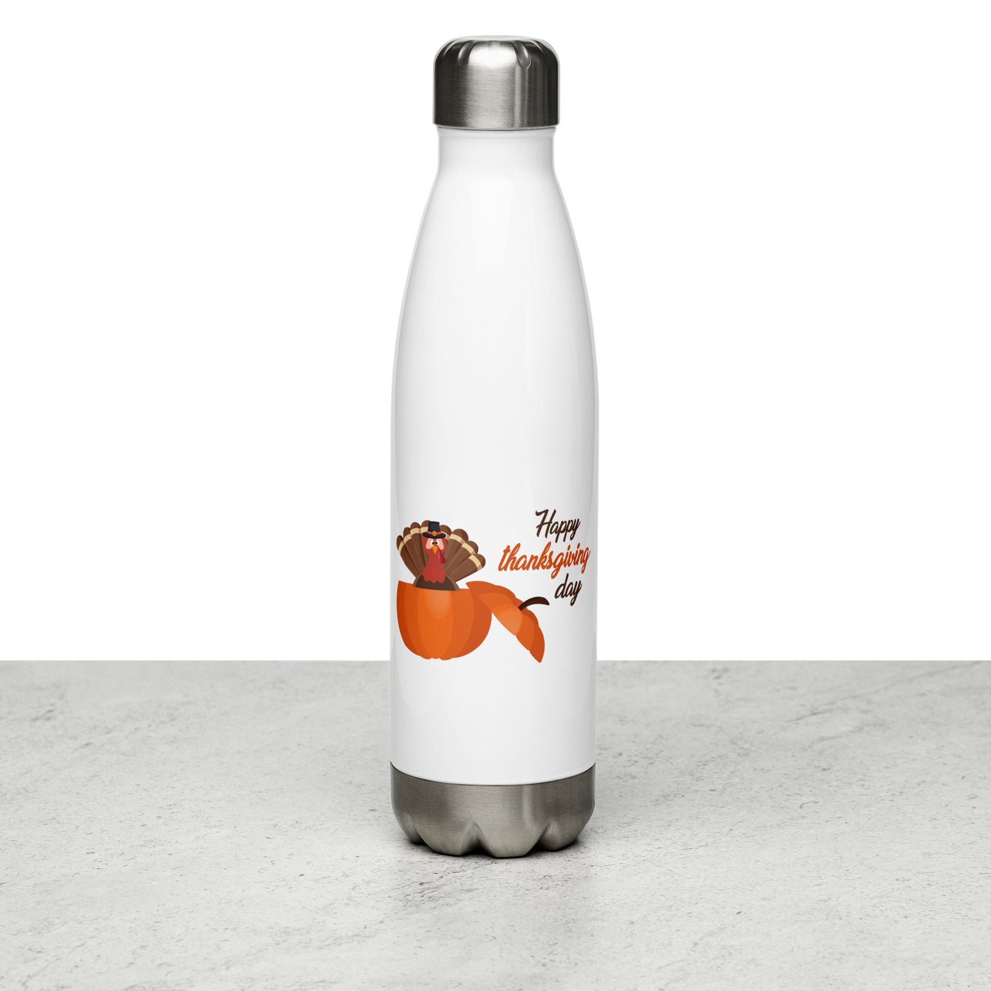 Happy Thanksgiving Day Stainless Steel Water Bottle