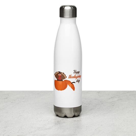 Happy Thanksgiving Day Stainless Steel Water Bottle