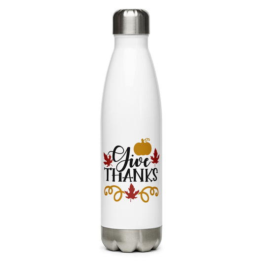 Give Thanks Stainless Steel Water Bottle