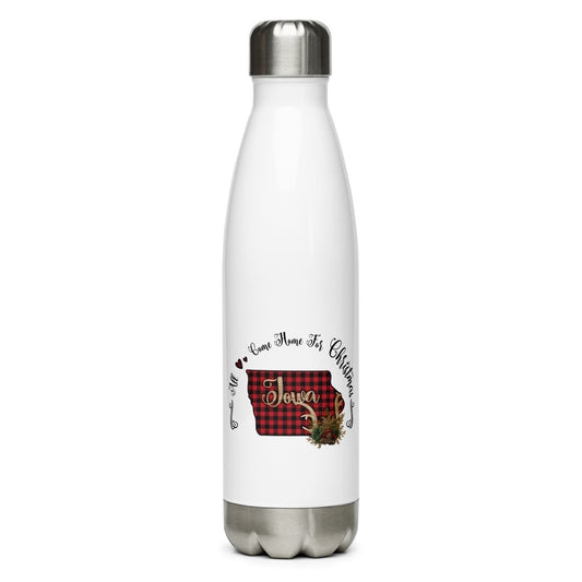 Iowa All Come Home for Christmas Stainless Steel Water Bottle