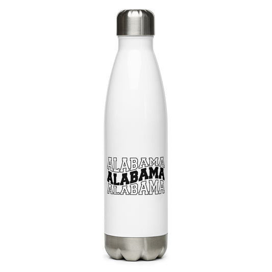 Alabama Wavy Letters Stainless Steel Water Bottle