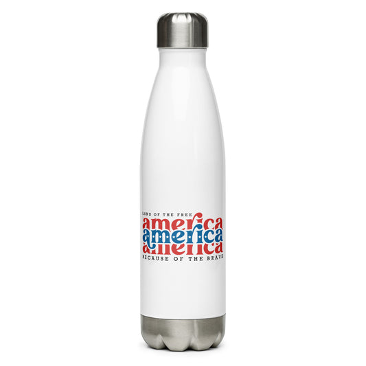 America Land of the Free Stainless Steel Water Bottle