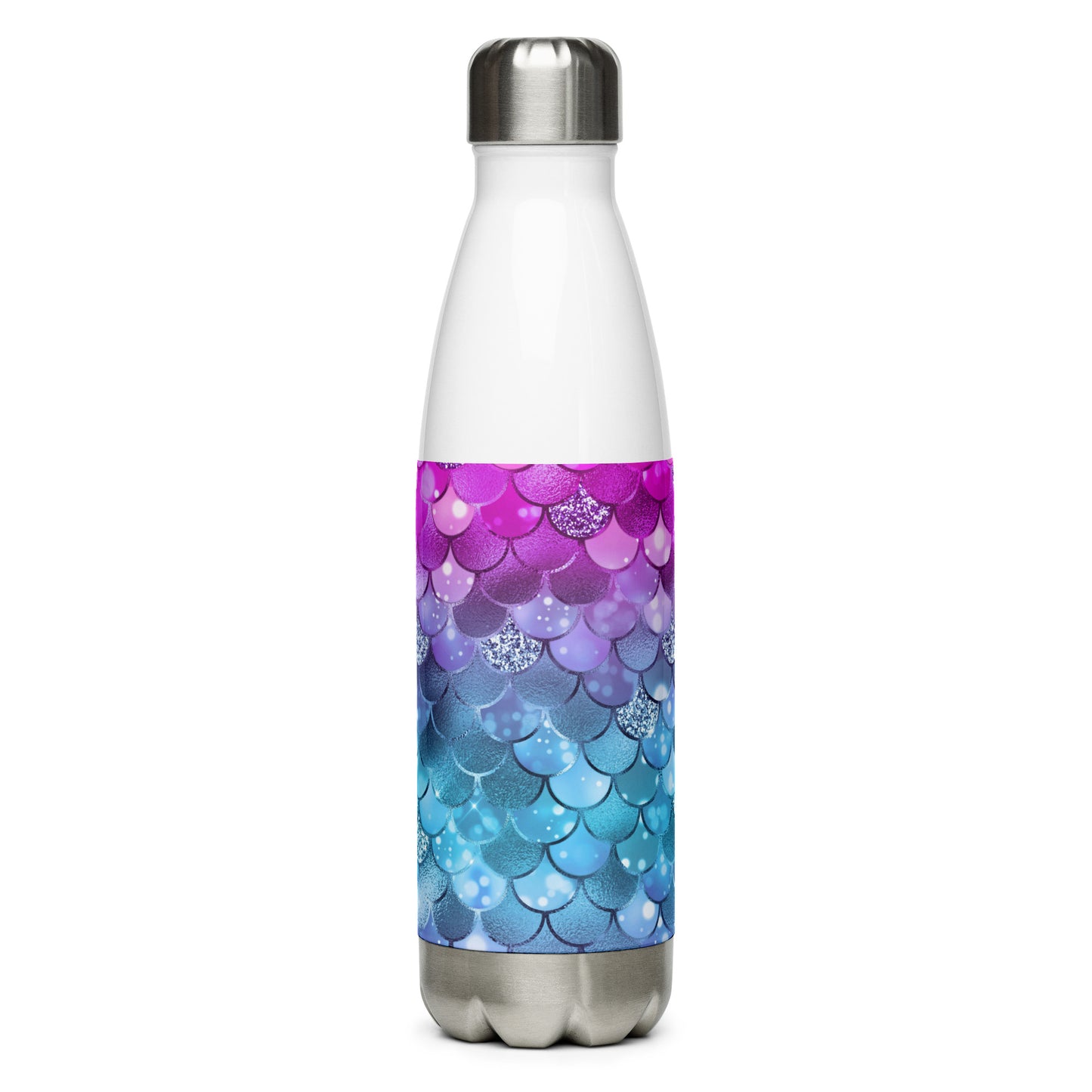 Mermaid Pink Purple Blue Stainless Steel Water Bottle