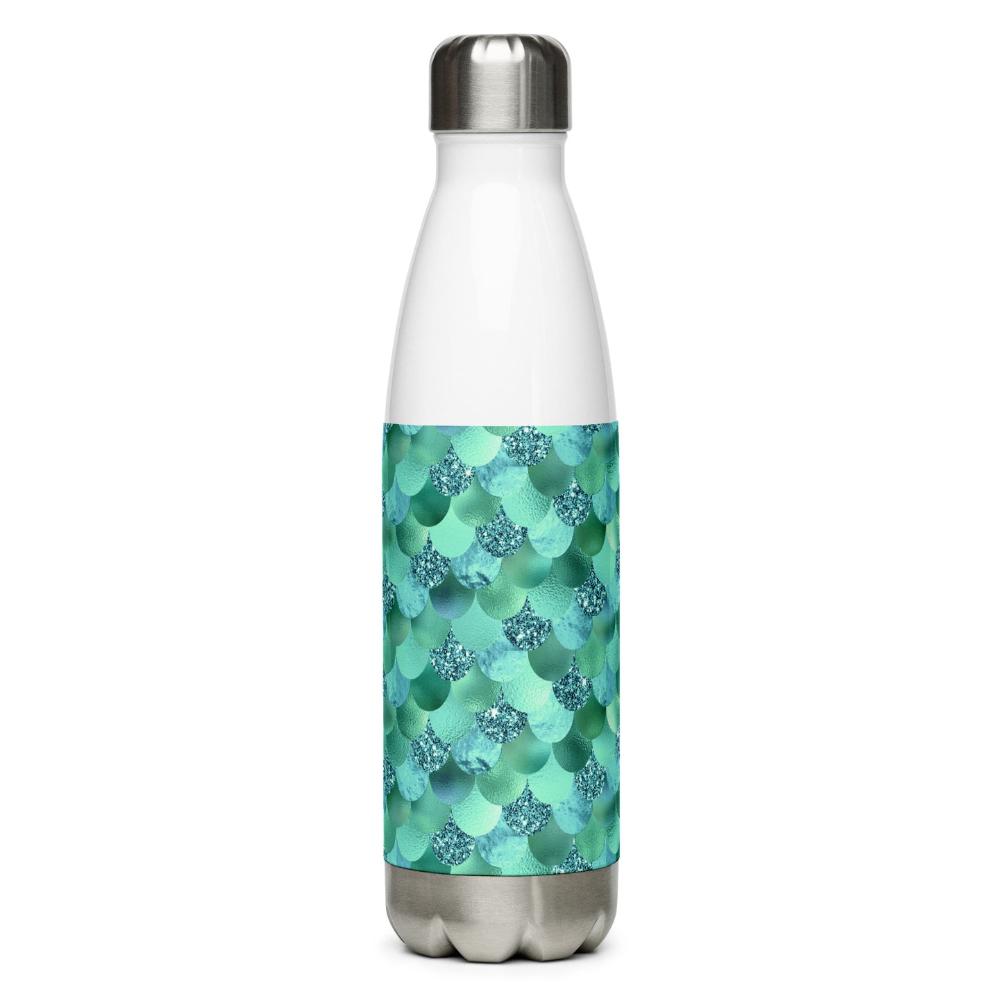 Mermaid Metallic Green Stainless Steel Water Bottle