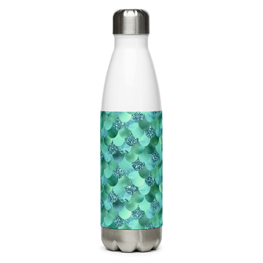 Mermaid Metallic Green Stainless Steel Water Bottle