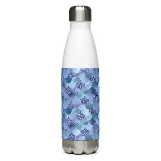 Mermaid Blue Scales Stainless Steel Water Bottle