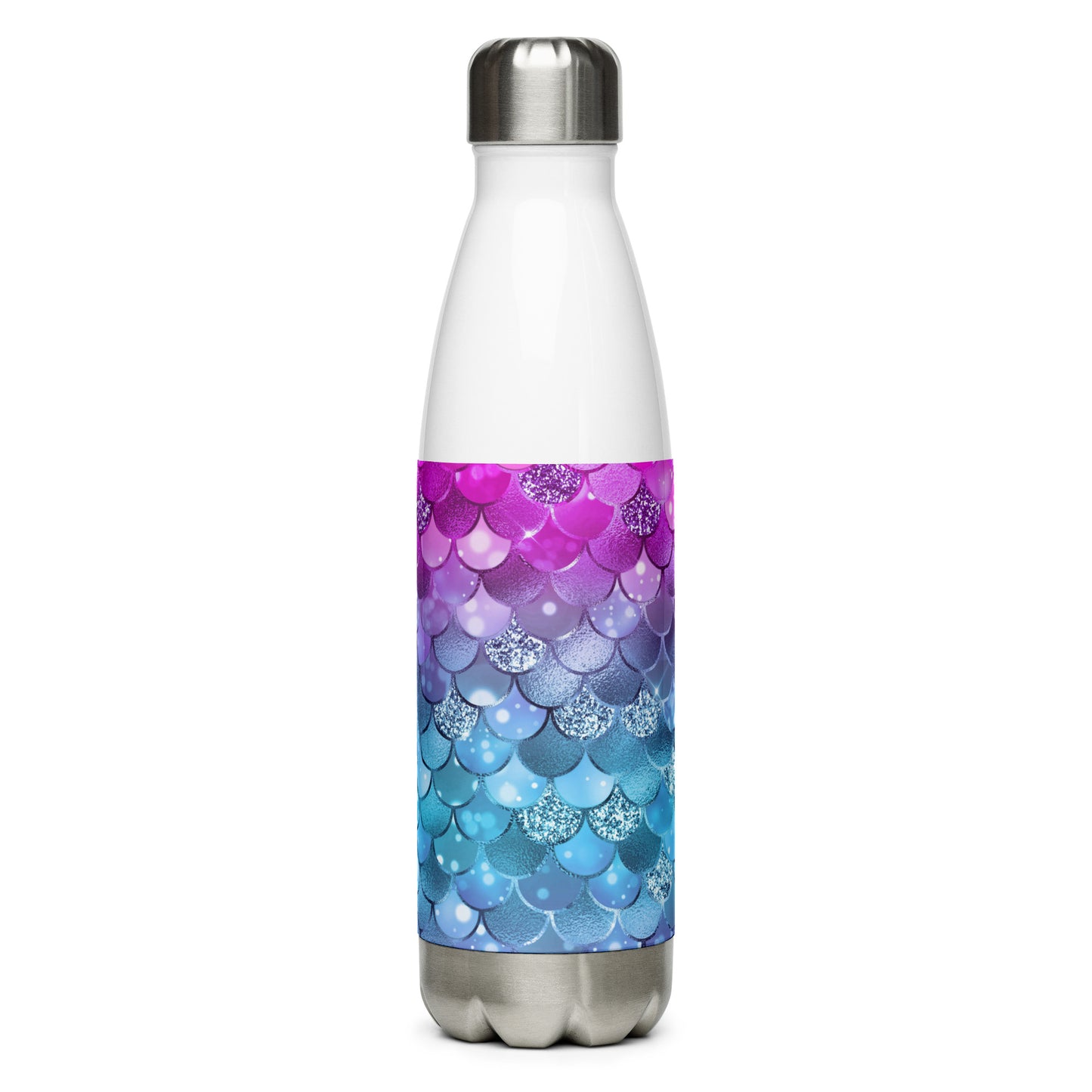 Mermaid Pink Purple Blue Stainless Steel Water Bottle