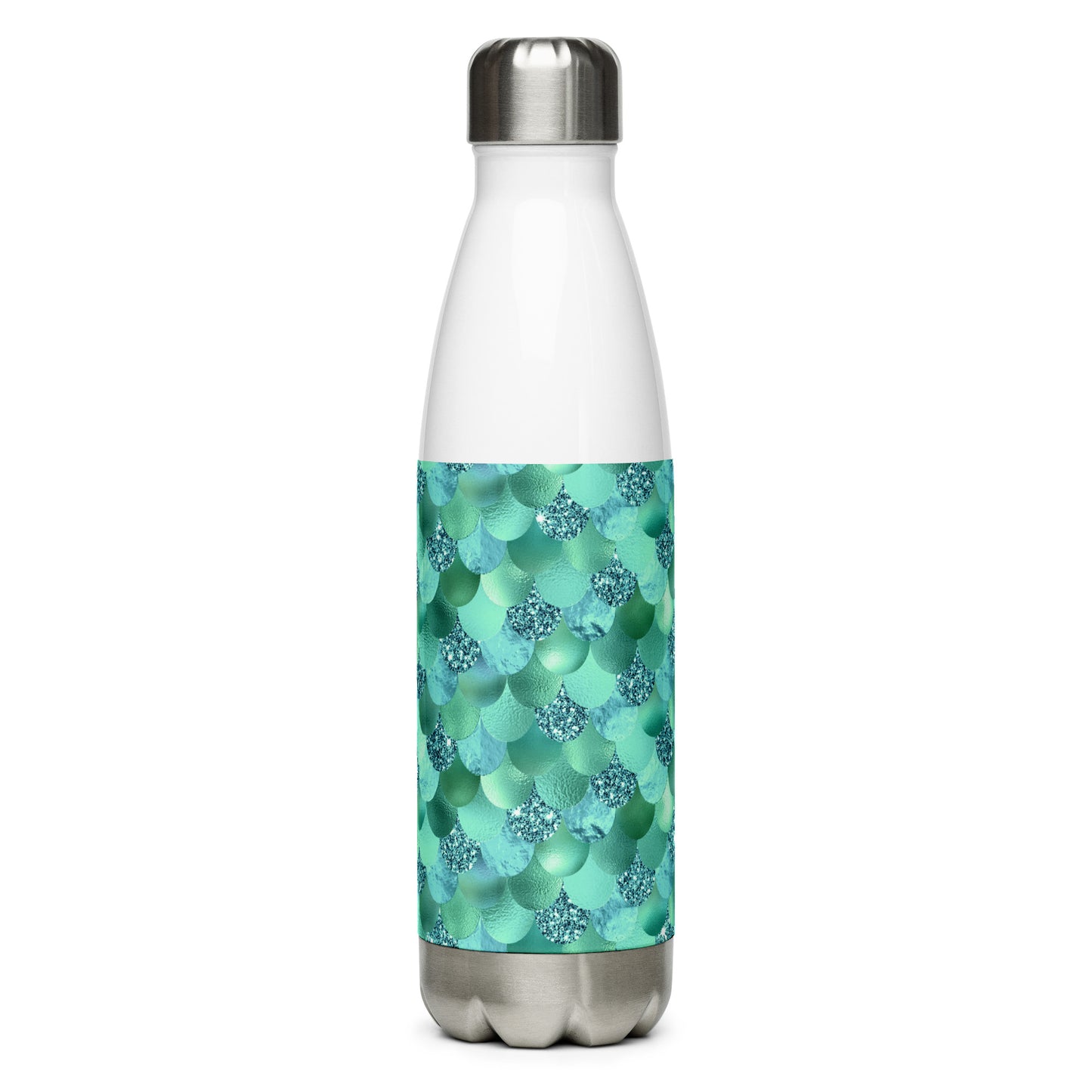 Mermaid Metallic Green Stainless Steel Water Bottle