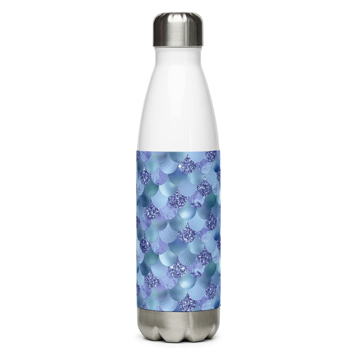 Mermaid Blue Scales Stainless Steel Water Bottle