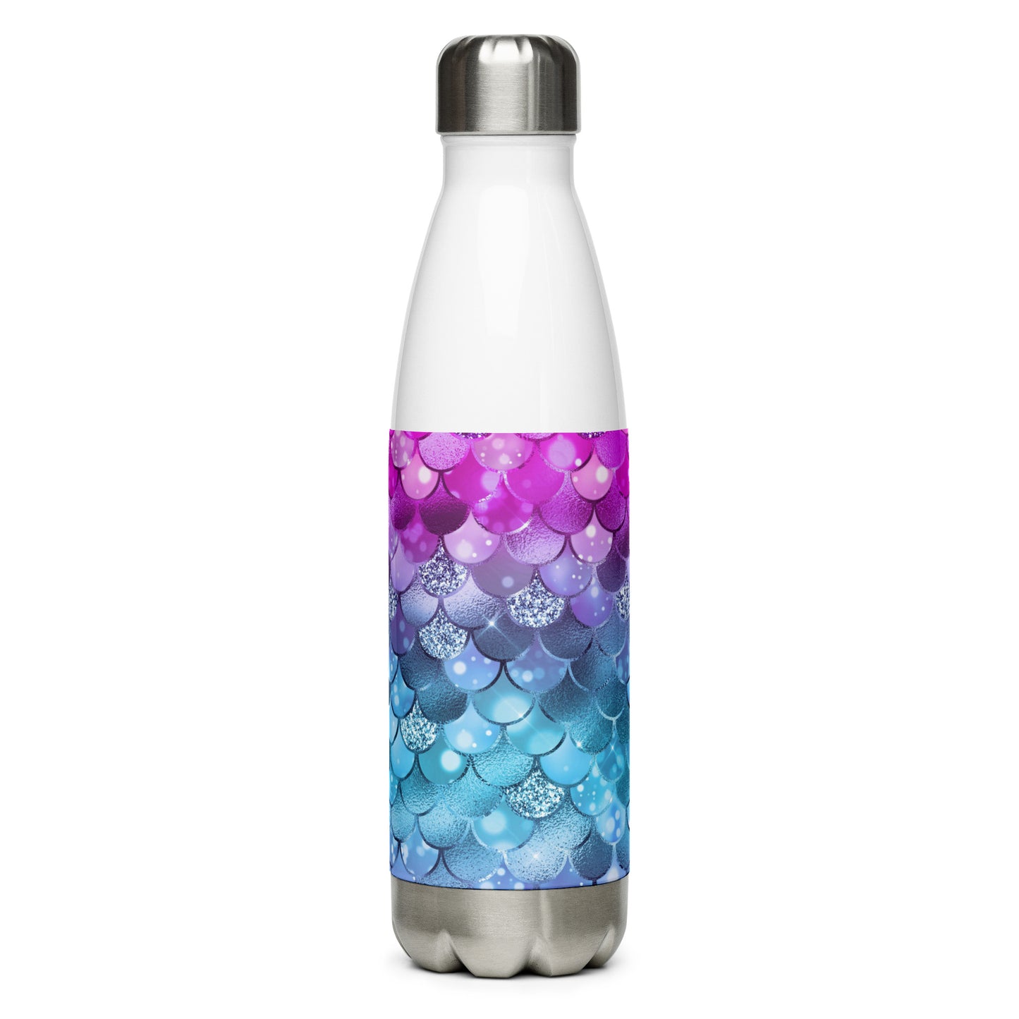 Mermaid Pink Purple Blue Stainless Steel Water Bottle