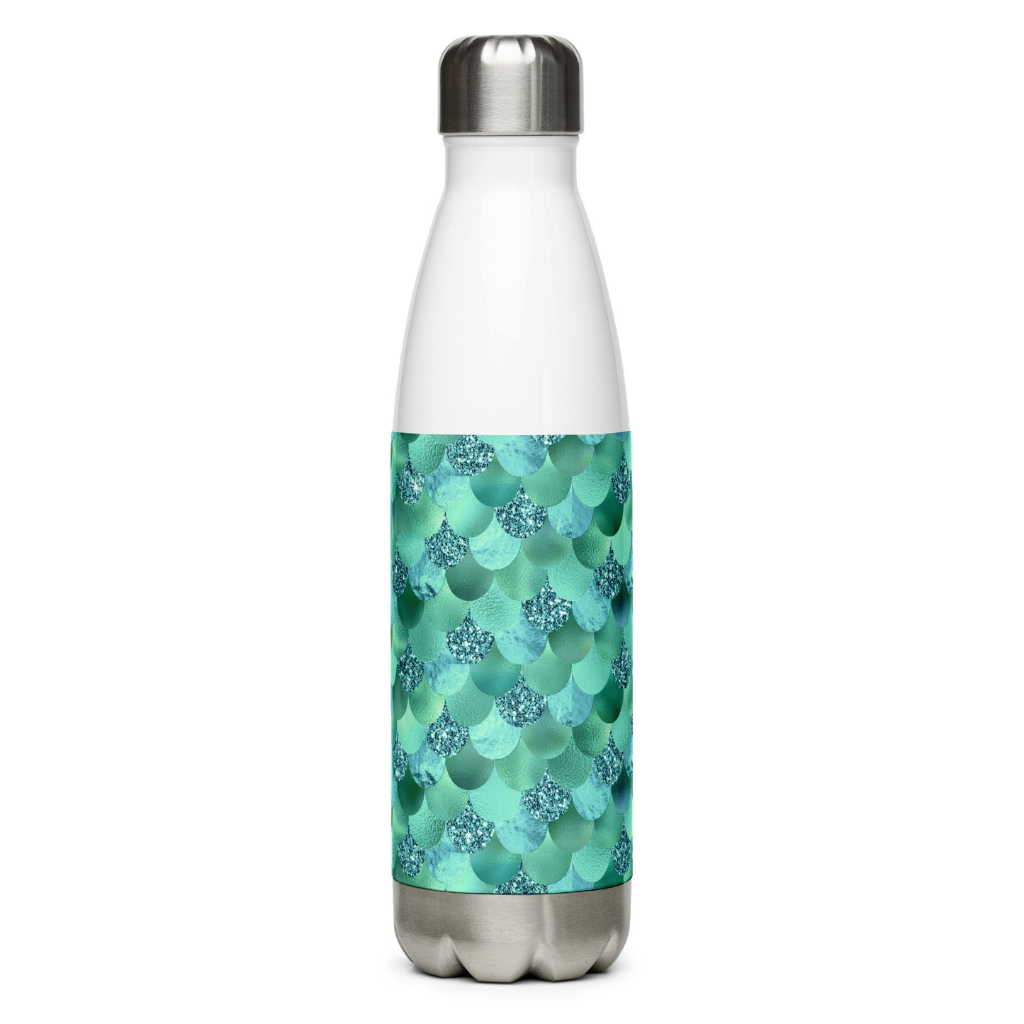 Mermaid Metallic Green Stainless Steel Water Bottle