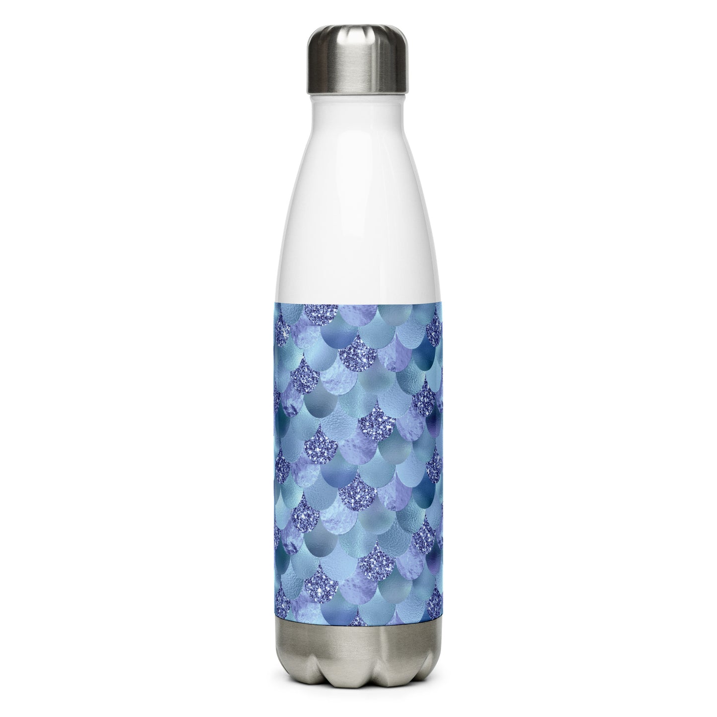 Mermaid Blue Scales Stainless Steel Water Bottle