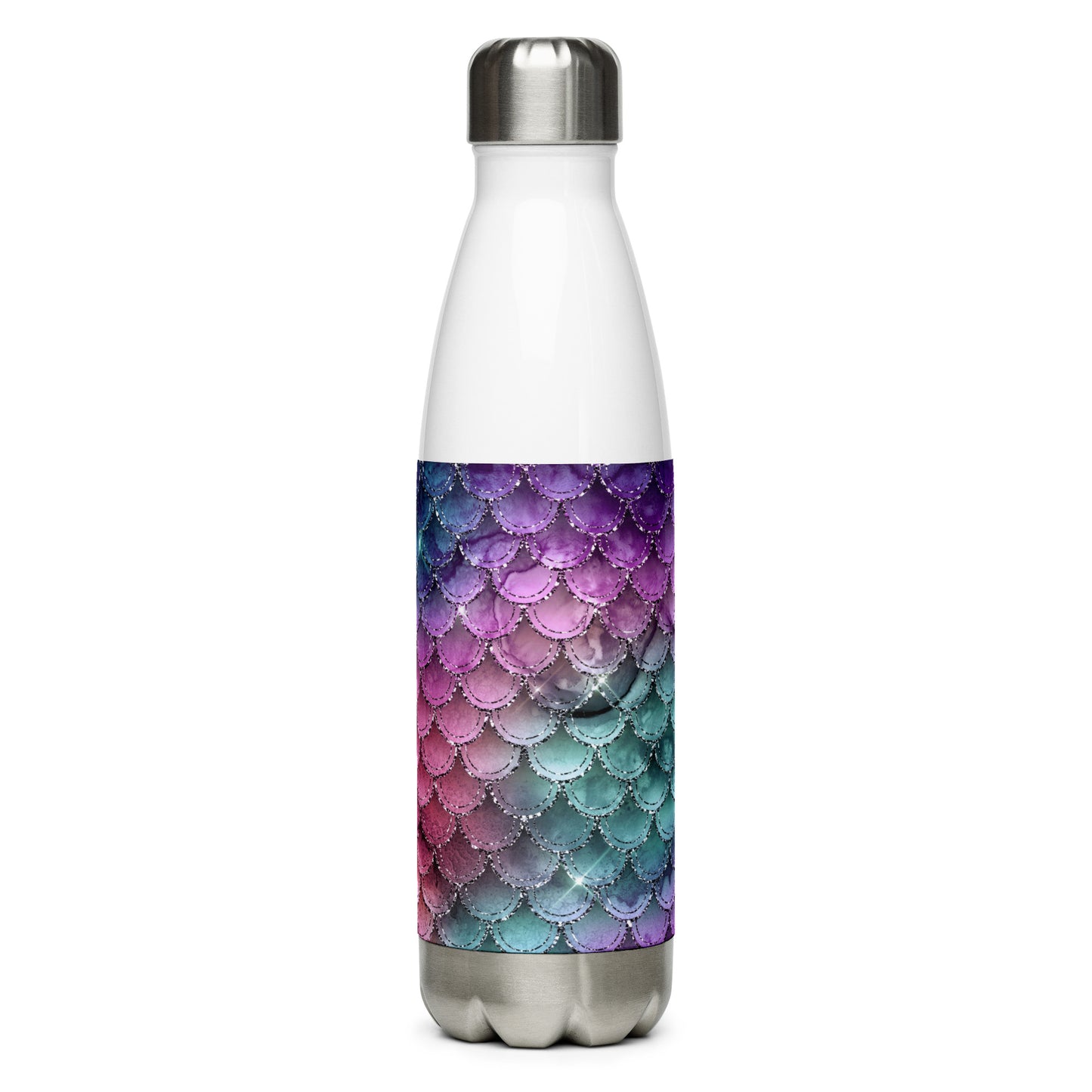 Mermaid Scales Multi-color Stainless Steel Water Bottle