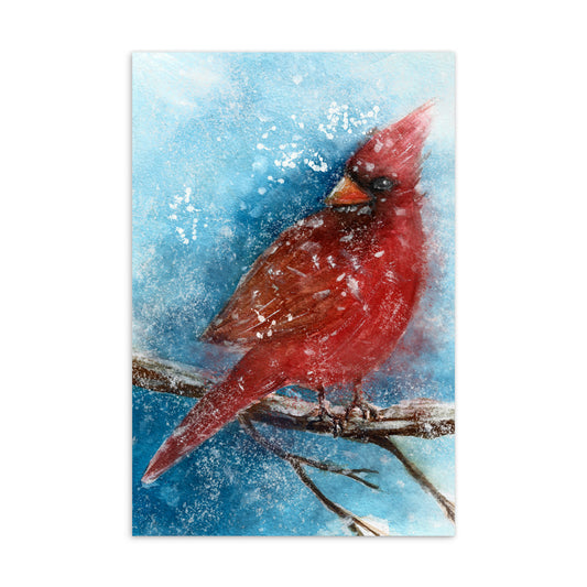 Winter Cardinal Standard Post card