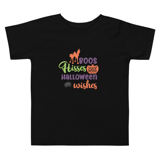 Boos Hisses and Halloween Wishes Toddler Tshirt