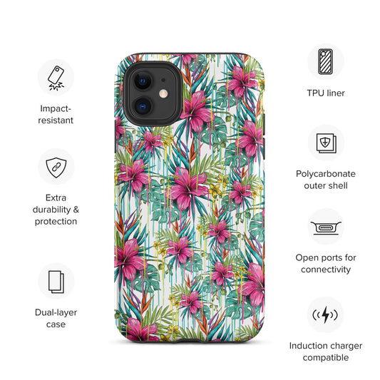 Pink Flowers Tough iPhone case