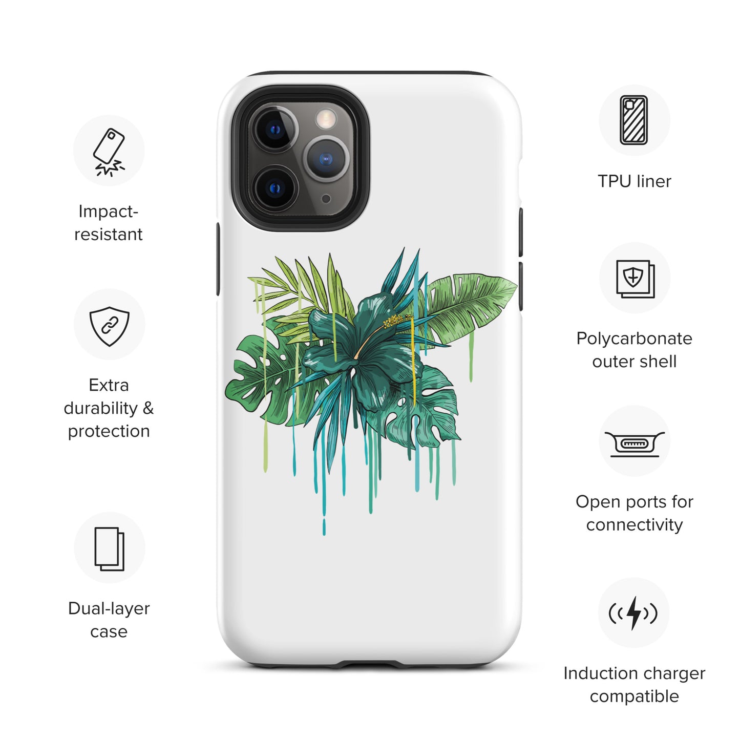 Green Flower Tough iPhone case