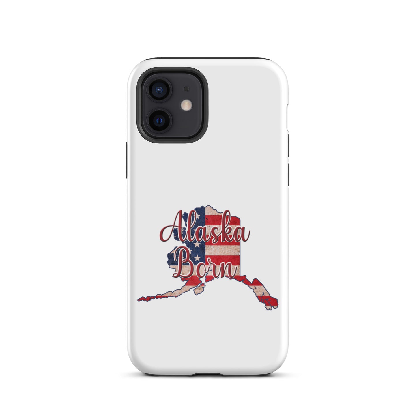 Alaska Born US Flag Tough iPhone Case