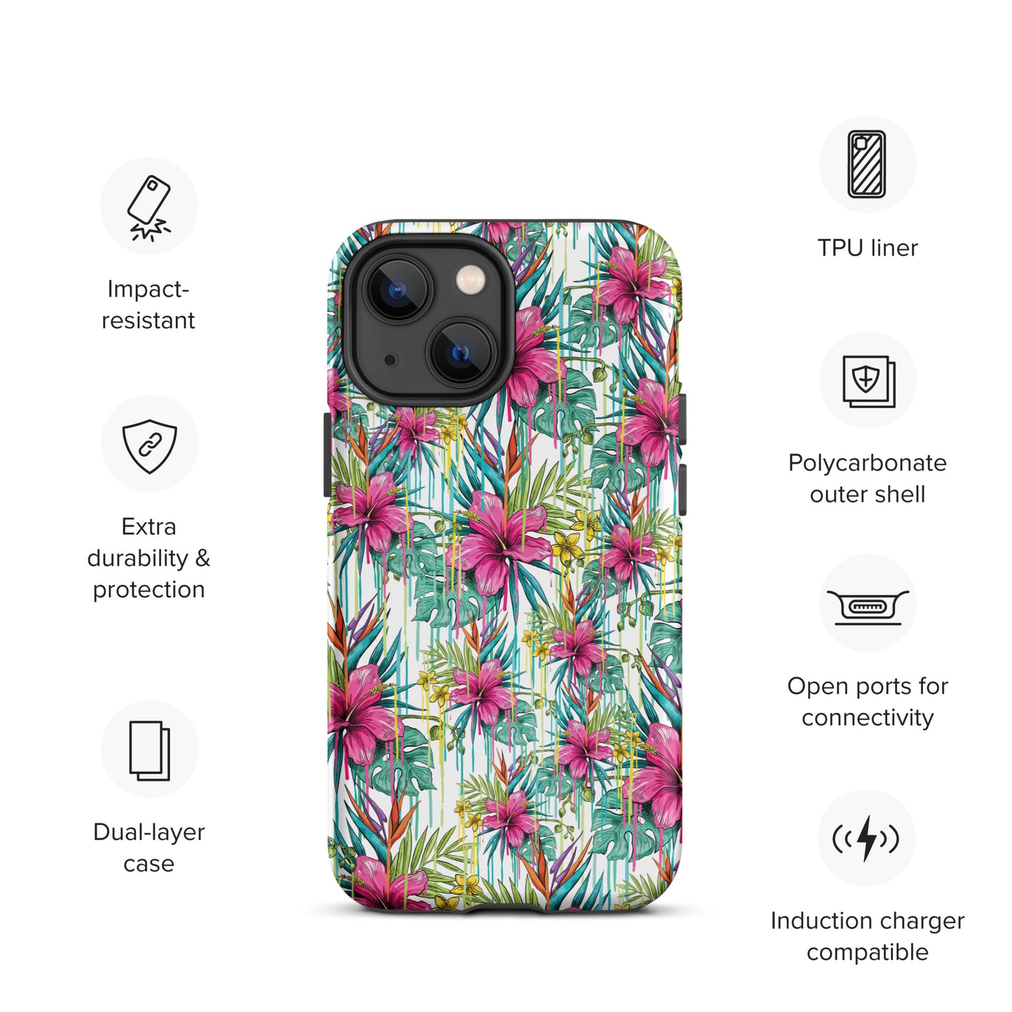 Pink Flowers Tough iPhone case
