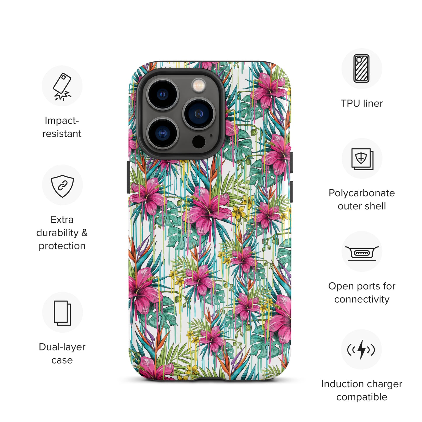 Pink Flowers Tough iPhone case