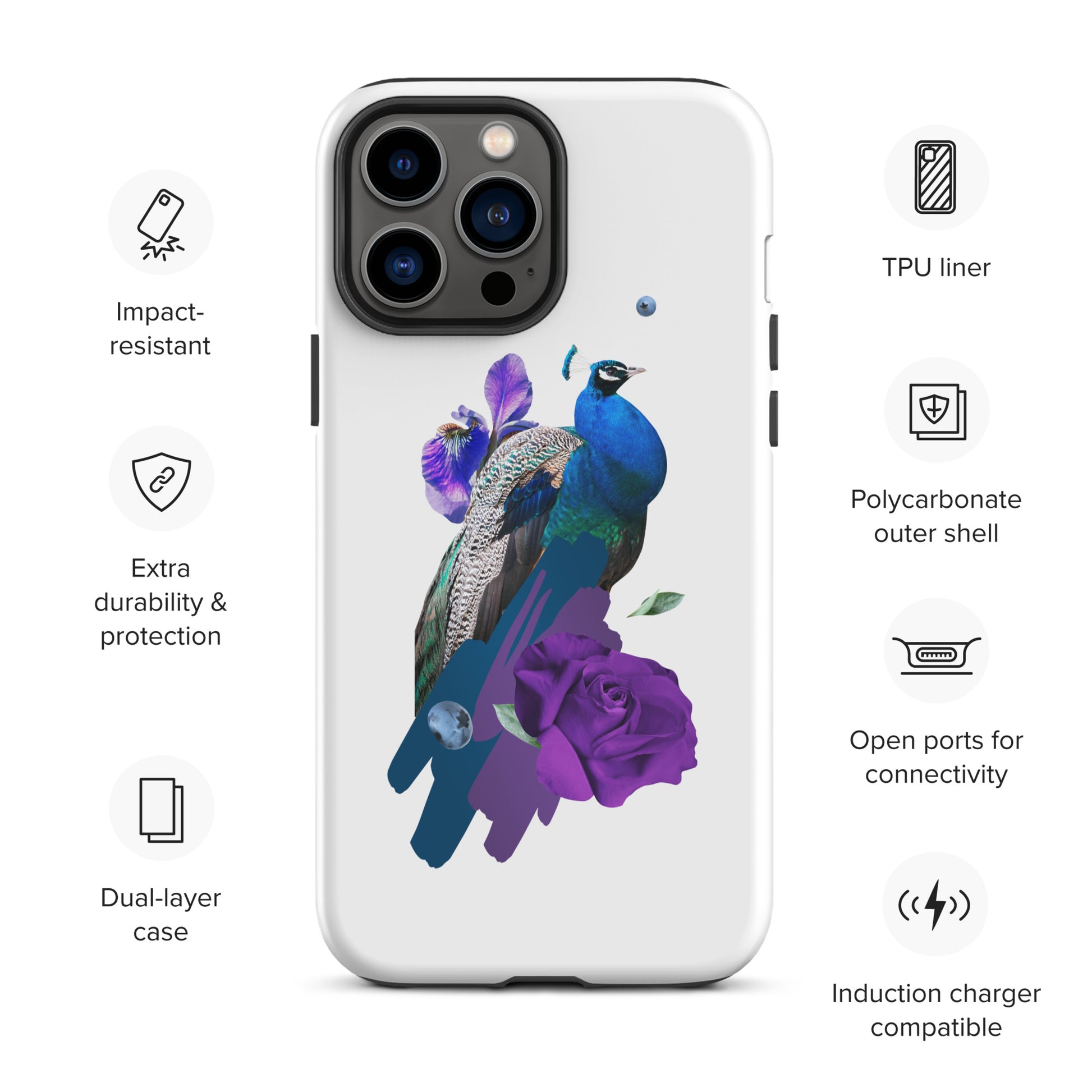 Peacock Tough iPhone case