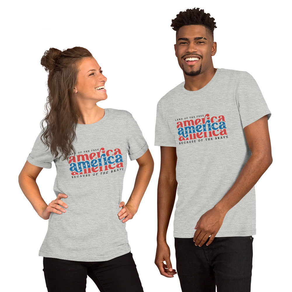 Land of the Free America Unisex Tshirt