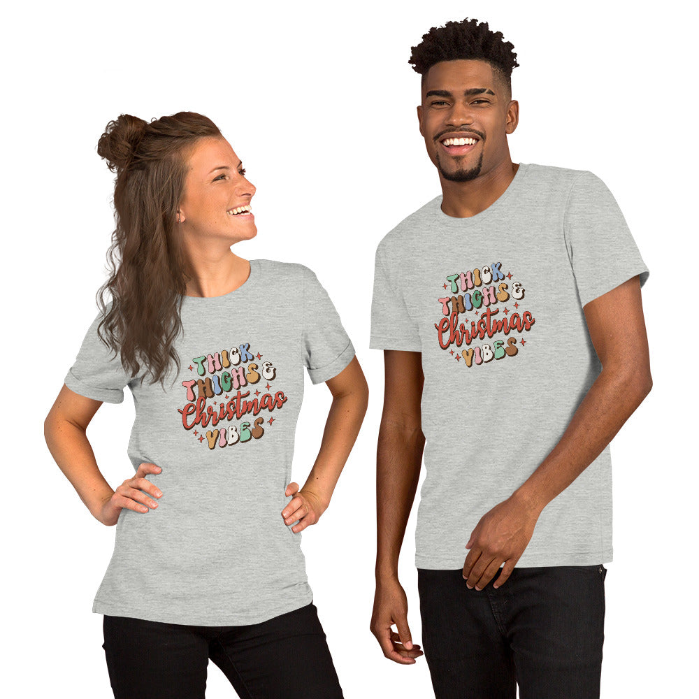 Thick Thighs & Christmas Vibes Unisex t-shirt