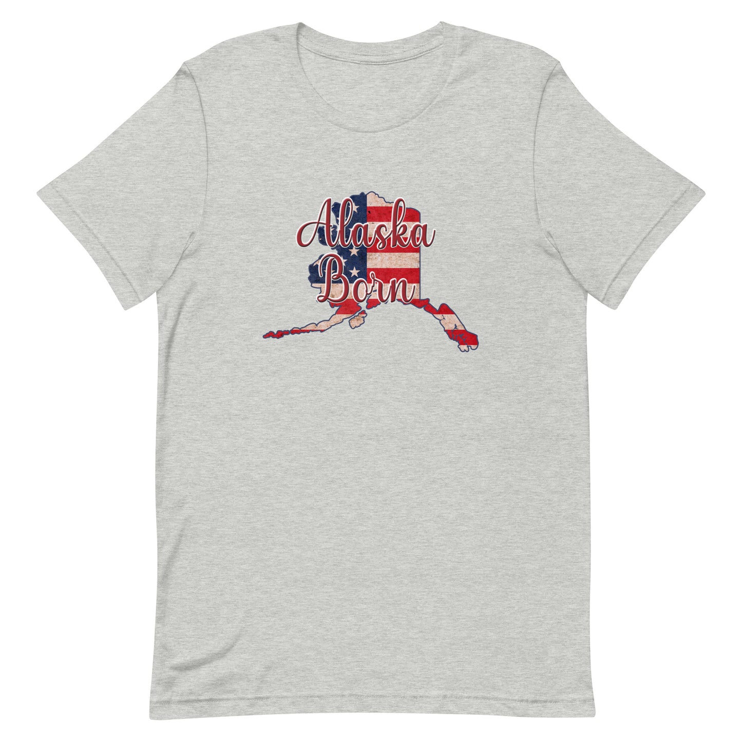 Alaska Born on US Flag Unisex T-shirt