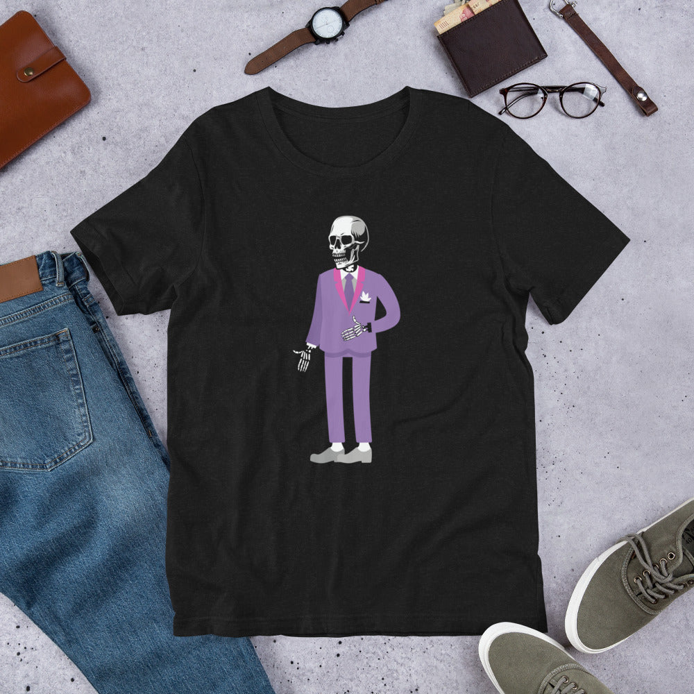 Skeleton in Suit Unisex t-shirt