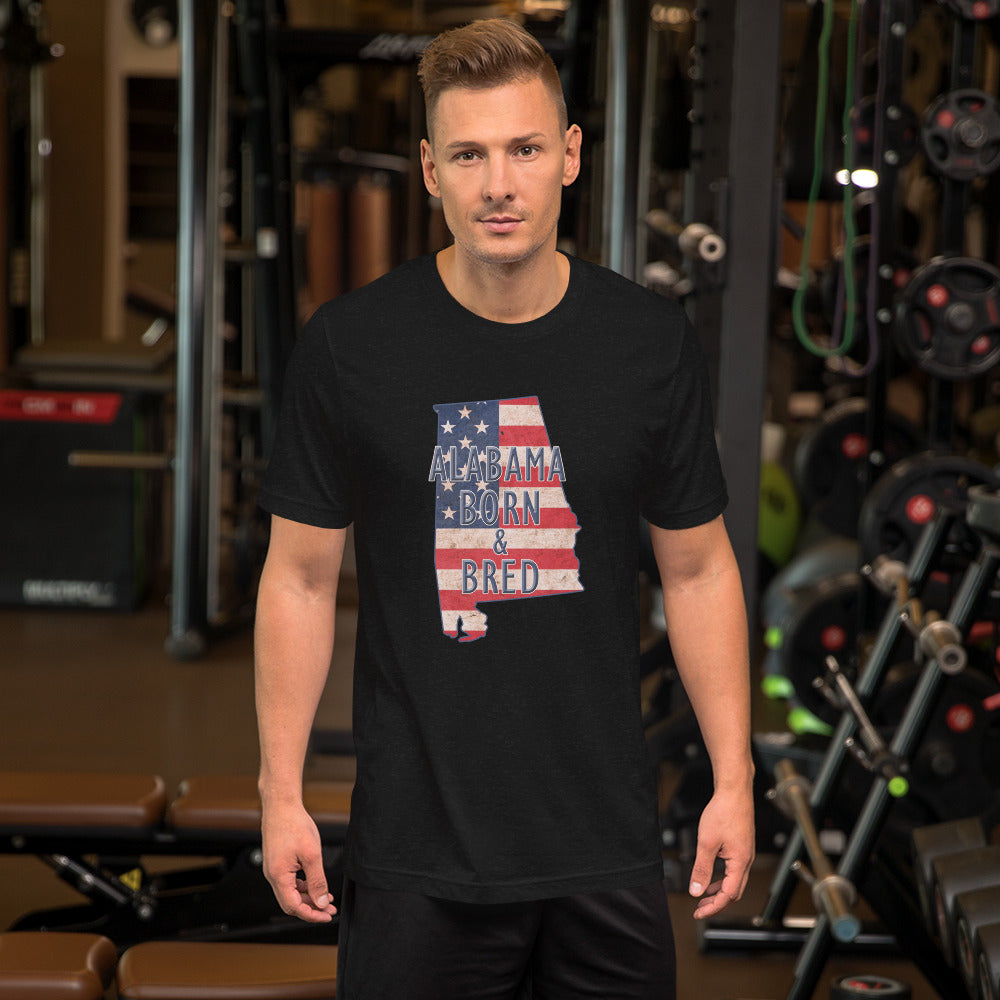 Alabama Born & Bred US Flag Unisex T-shirt