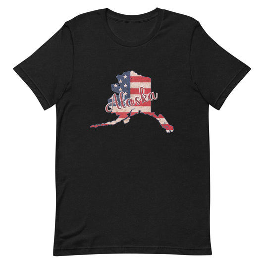 Alaska on US Flag Unisex T-shirt