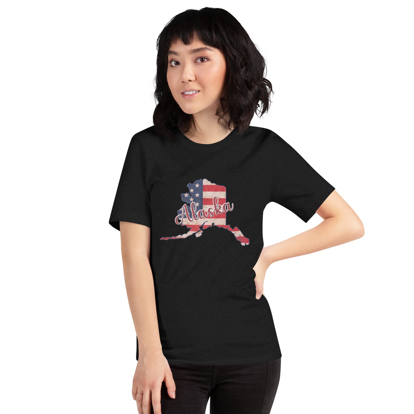 Alaska on US Flag Unisex T-shirt