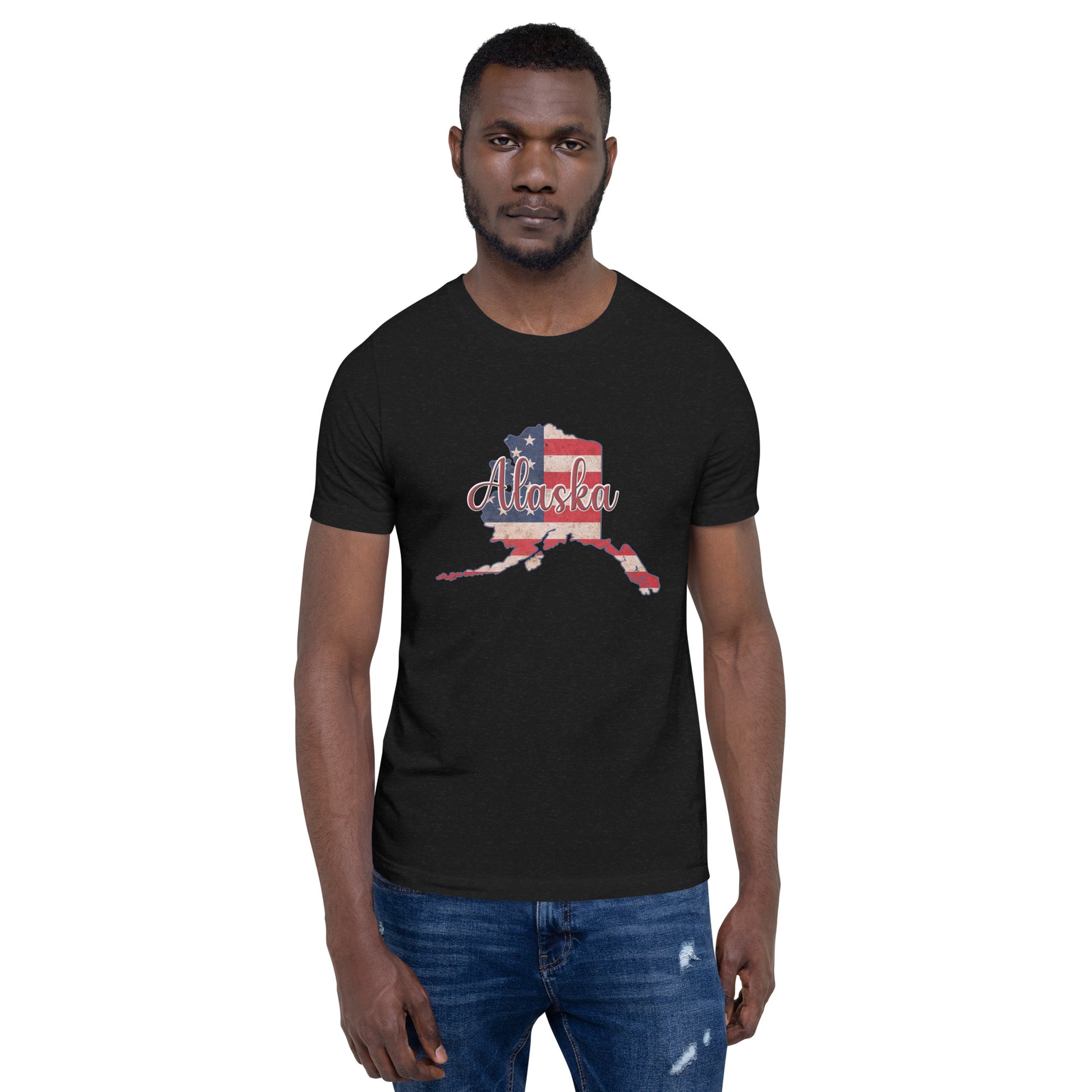 Alaska on US Flag Unisex T-shirt