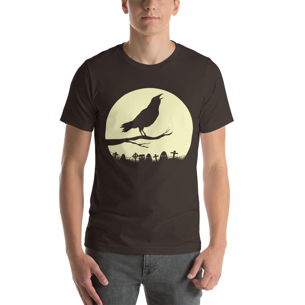 Raven Silhouette on Moon Unisex t-shirt