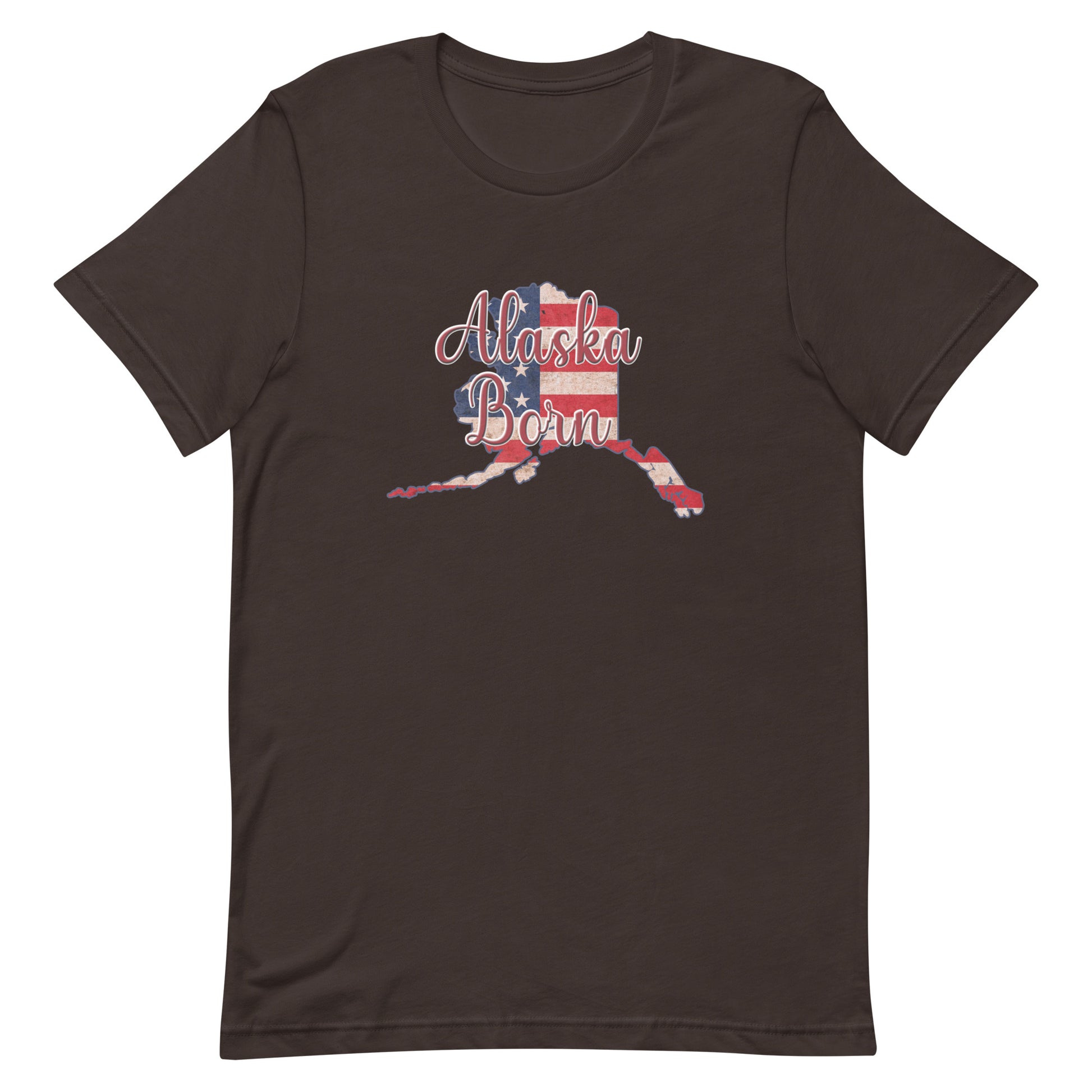 Alaska Born on US Flag Unisex T-shirt