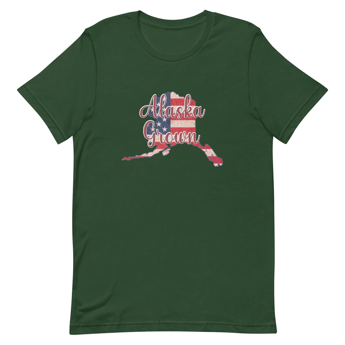 Alaska Grown on US Flag Unisex T-shirt