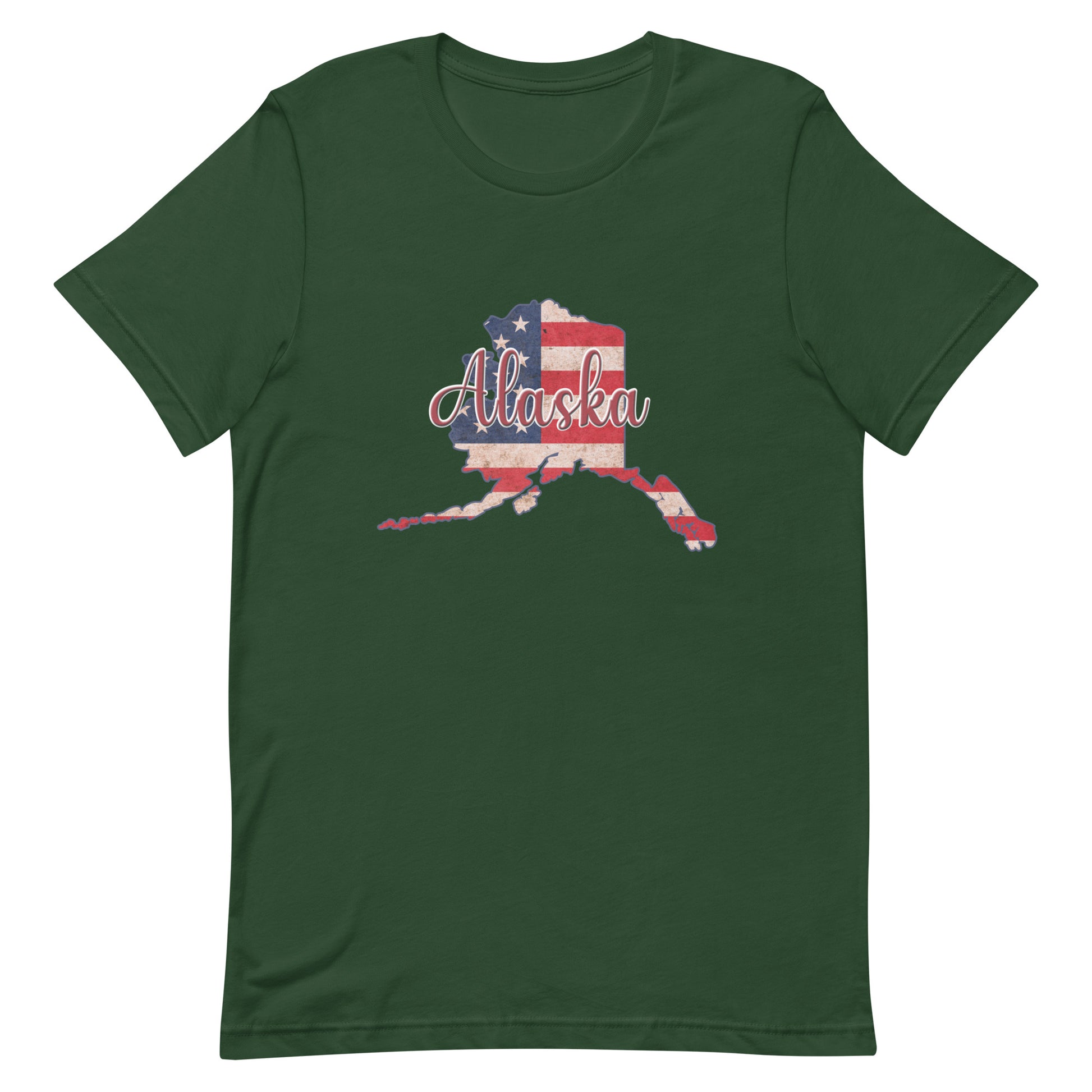 Alaska on US Flag Unisex T-shirt