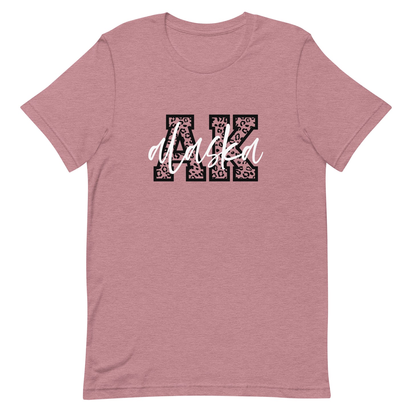 Alaska Script on Leopard Print AK Unisex T-shirt