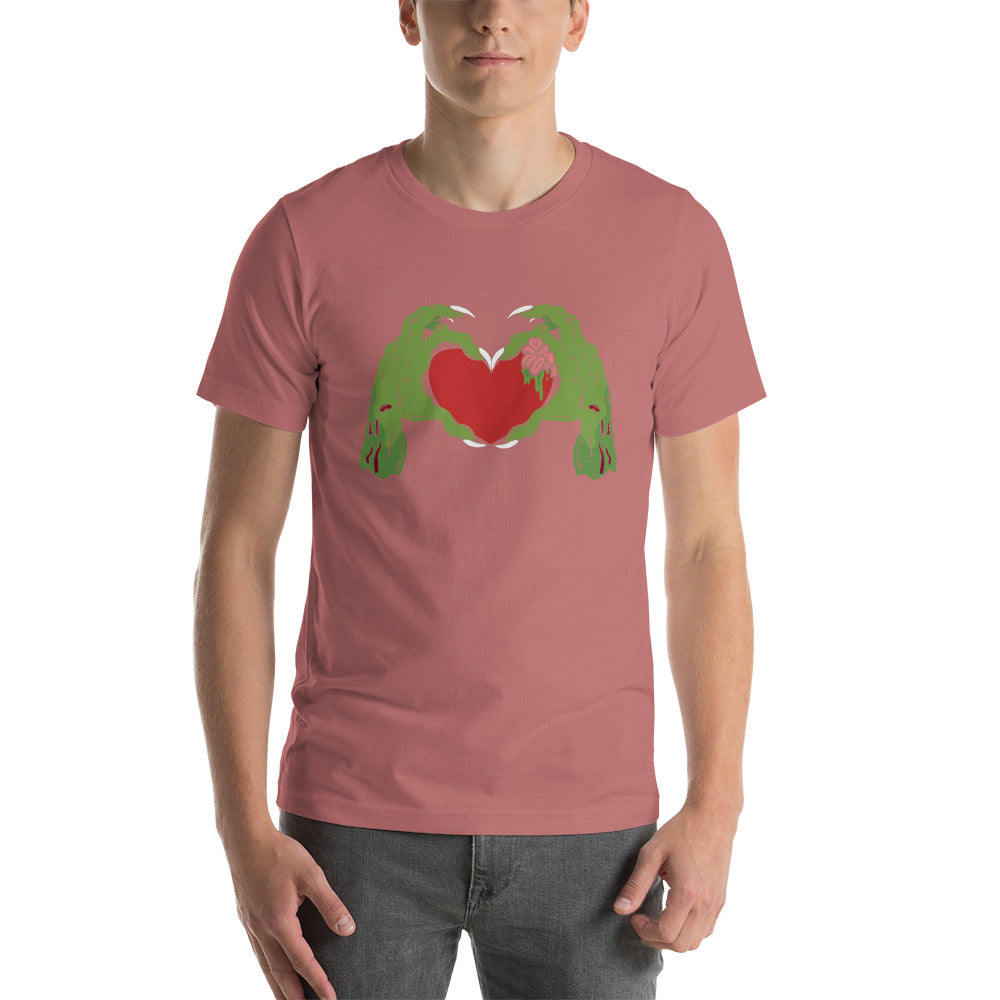 Zombie Hands Heart Unisex t-shirt