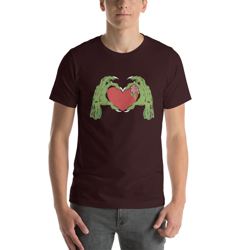 Zombie Hands Heart Unisex t-shirt