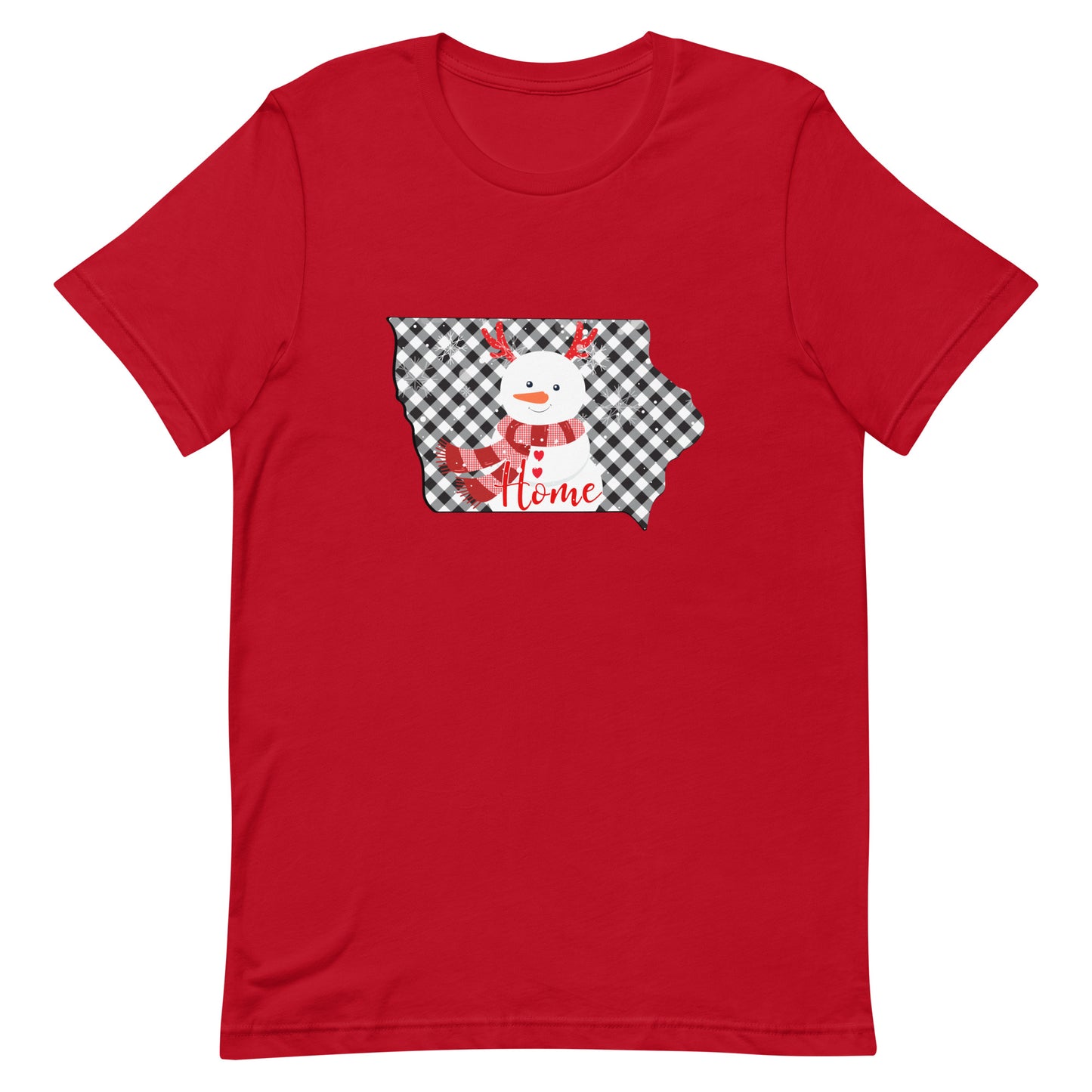 Iowa Gingham Snowman Unisex t-shirt