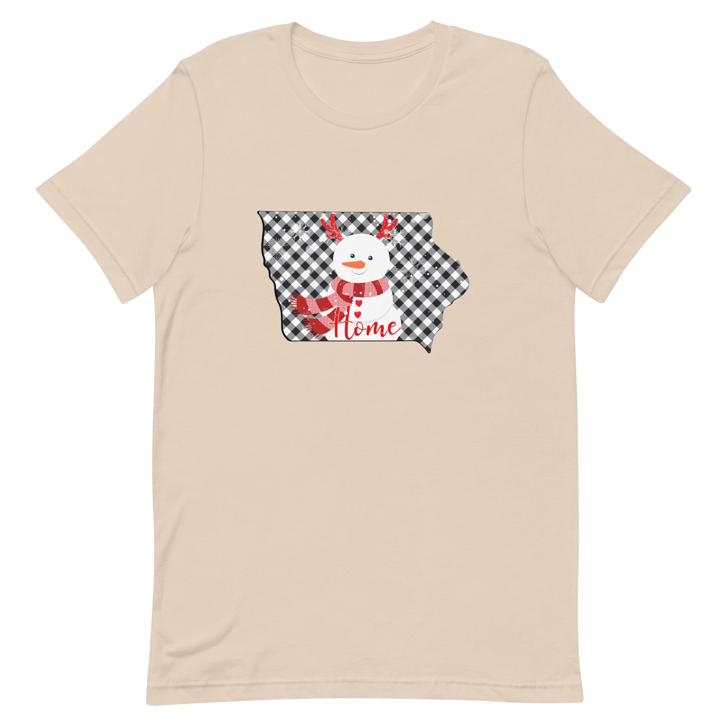 Iowa Gingham Snowman Unisex t-shirt