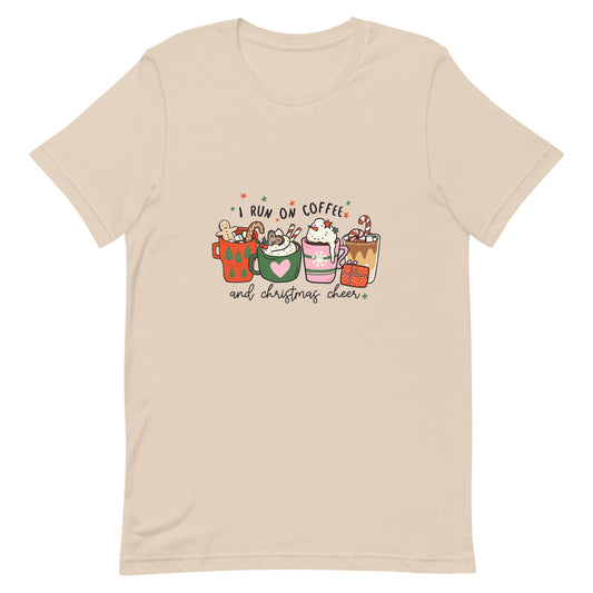 I Run on Coffee and Christmas Cheer Unisex t-shirt