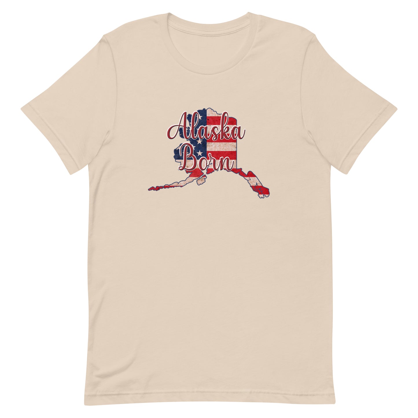 Alaska Born on US Flag Unisex T-shirt